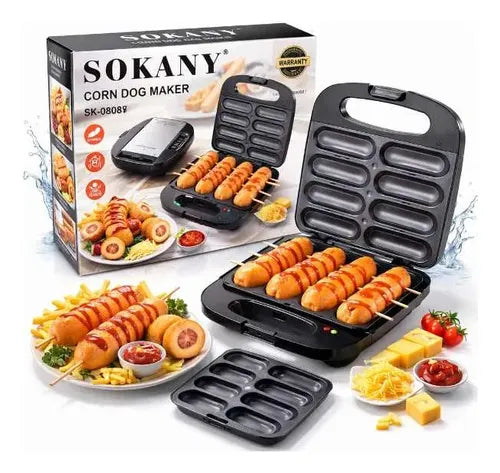 Máquina Eléctrica para Banderillas, Corn Dogs y Wafles en Brocheta SOKANY SK-110 (o SK-08129)
