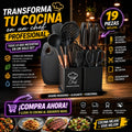 Juego de Utensilios y Cuchillos de Cocina Multifuncional 19 Piezas (Set Completo de Cocina Gourmet)