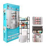 Organizador Estante Blanco Baño Metálico 3 Estantes Armable 50x25x160cm